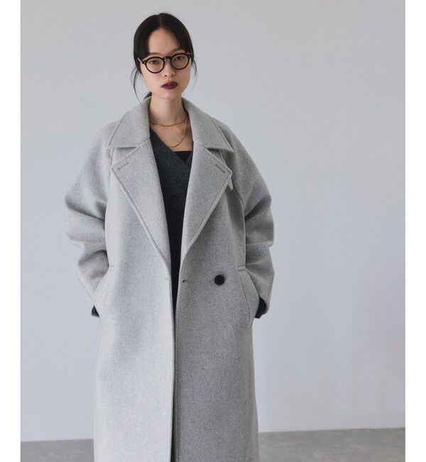 ADAM ET ROPE'「ウールボンディングラグランロングコート」|ステンカラーコート|