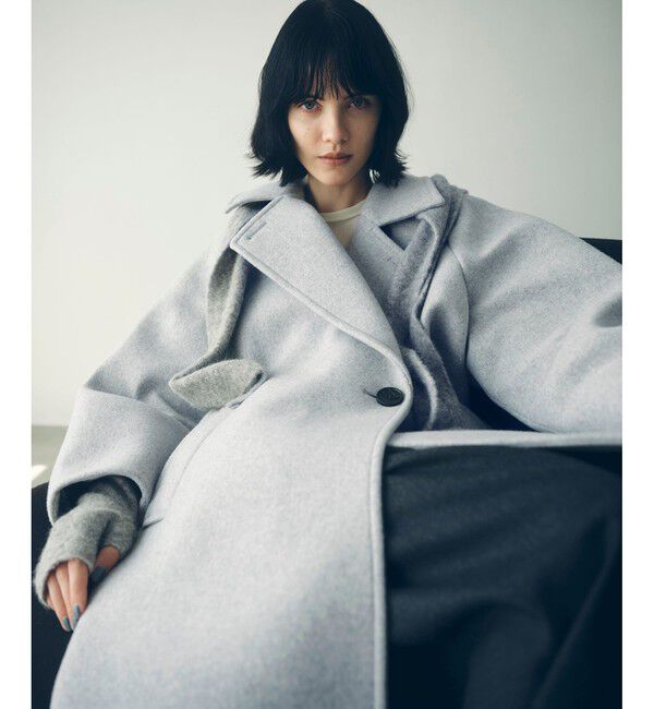 ADAM ET ROPE'「ウールボンディングラグランロングコート」|ステンカラーコート|