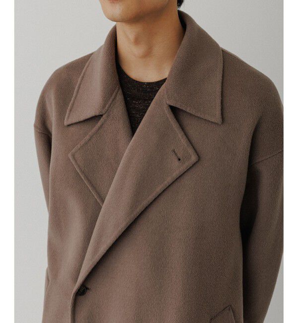 ADAM ET ROPE'「メリノウール ダブルフェイス セミダブルコート / マフラー付き」|ステンカラーコート|