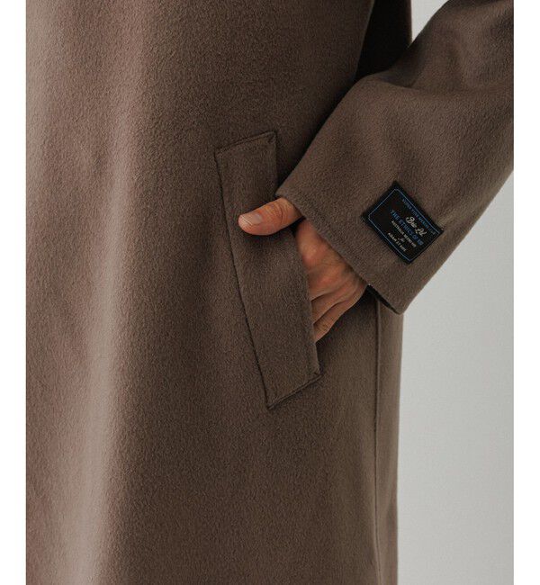 ADAM ET ROPE'「メリノウール ダブルフェイス セミダブルコート / マフラー付き」|ステンカラーコート|
