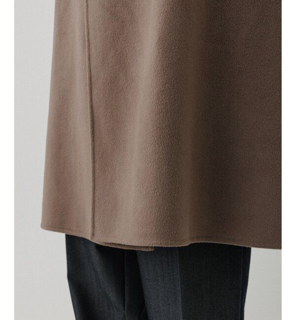 ADAM ET ROPE'「メリノウール ダブルフェイス セミダブルコート / マフラー付き」|ステンカラーコート|