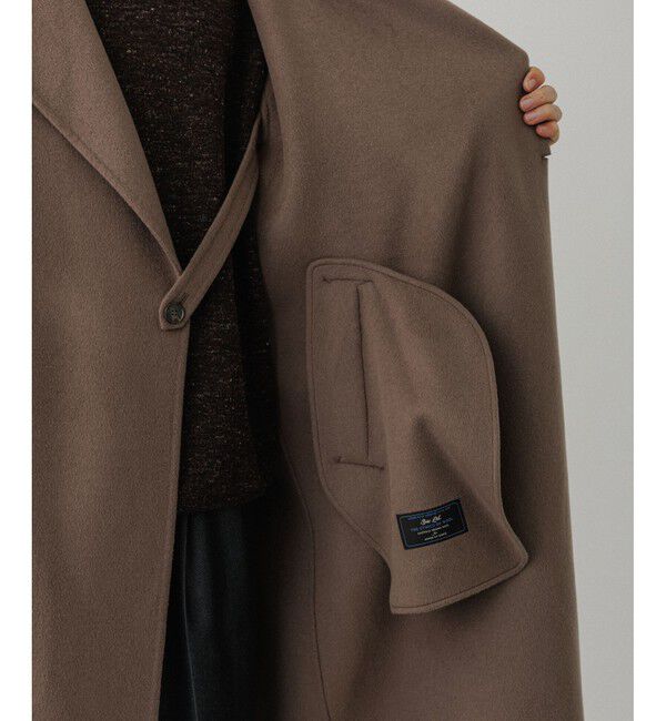 ADAM ET ROPE'「メリノウール ダブルフェイス セミダブルコート / マフラー付き」|ステンカラーコート|