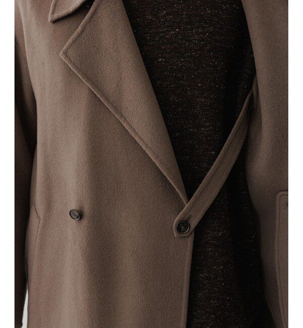 ADAM ET ROPE'「メリノウール ダブルフェイス セミダブルコート / マフラー付き」|ステンカラーコート|