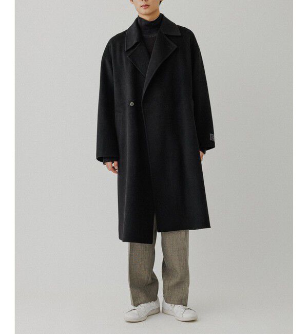 ADAM ET ROPE'「メリノウール ダブルフェイス セミダブルコート / マフラー付き」|ステンカラーコート|