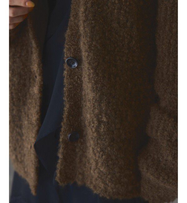 ADAM ET ROPE'「モヘヤウールニットカーディガンブルゾン」|カーディガン|