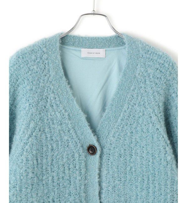 ADAM ET ROPE'「モヘヤウールニットカーディガンブルゾン」|カーディガン|