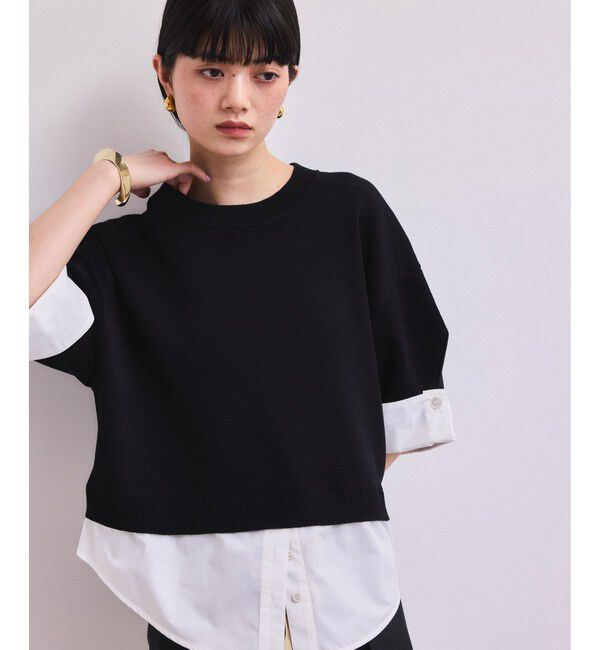 ADAM ET ROPE'「【WEB限定】シャツコンビニットプルオーバー」|ニット・セーター|