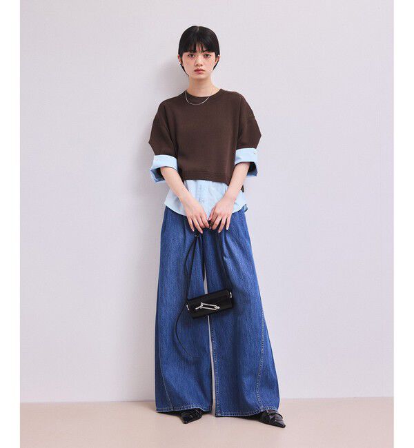 ADAM ET ROPE'「【WEB限定】シャツコンビニットプルオーバー」|ニット・セーター|