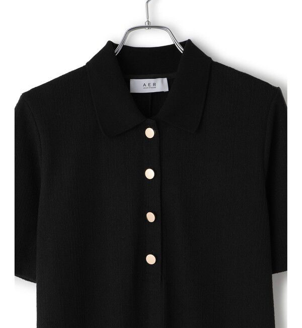 ADAM ET ROPE'「【WEB限定】ハーフスリーブポロシャツワンピース」|ワンピース|