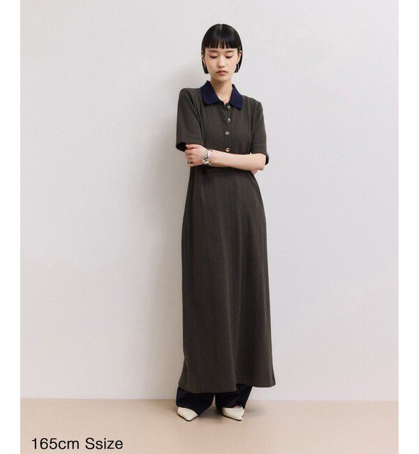 ADAM ET ROPE'「【WEB限定】ハーフスリーブポロシャツワンピース」|ワンピース|