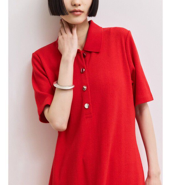 ADAM ET ROPE'「【WEB限定】ハーフスリーブポロシャツワンピース」|ワンピース|