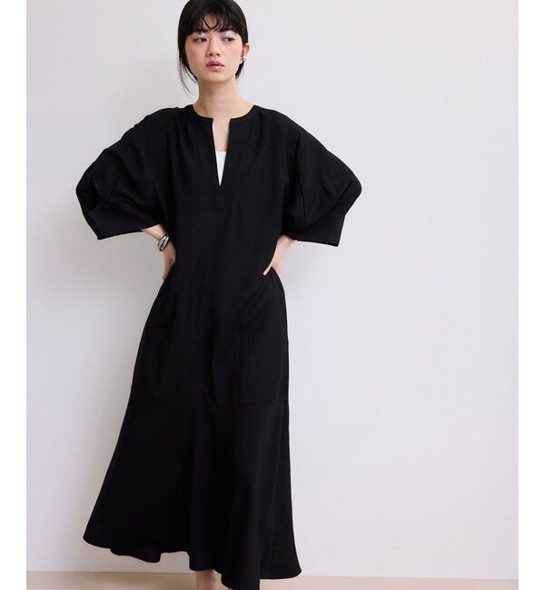 ADAM ET ROPE'「【WEB限定】リネンボリュームスリーブワンピース」|ワンピース|