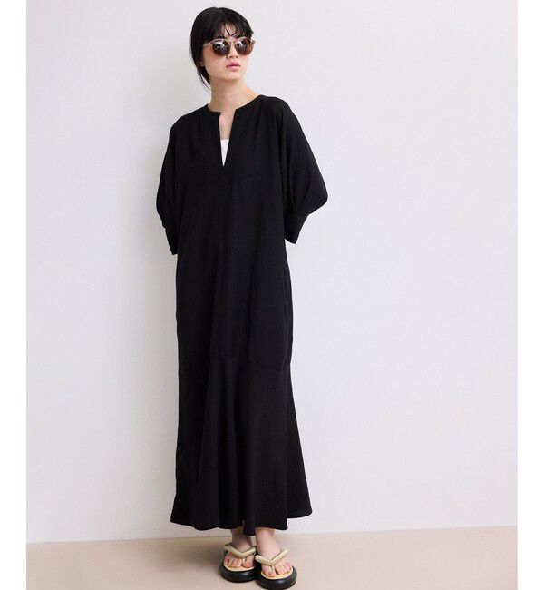 ADAM ET ROPE'「【WEB限定】リネンボリュームスリーブワンピース」|ワンピース|