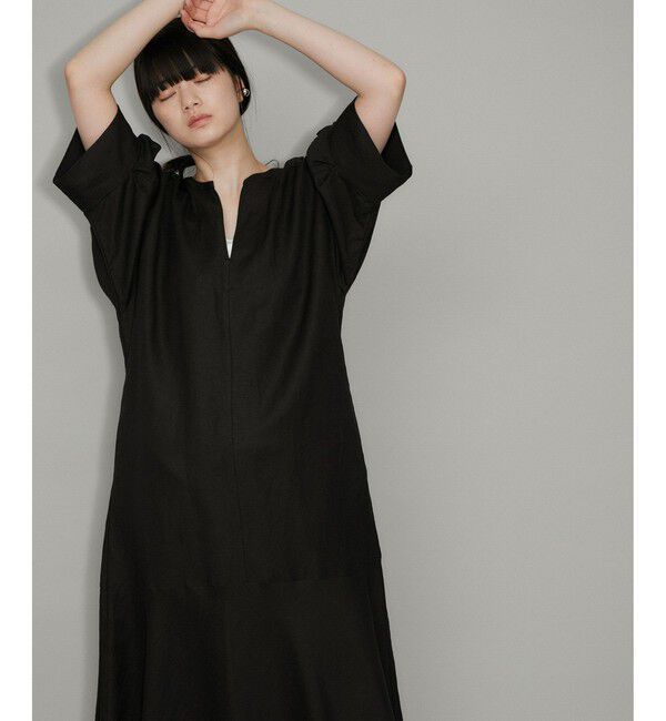 ADAM ET ROPE'「【WEB限定】リネンボリュームスリーブワンピース」|ワンピース|