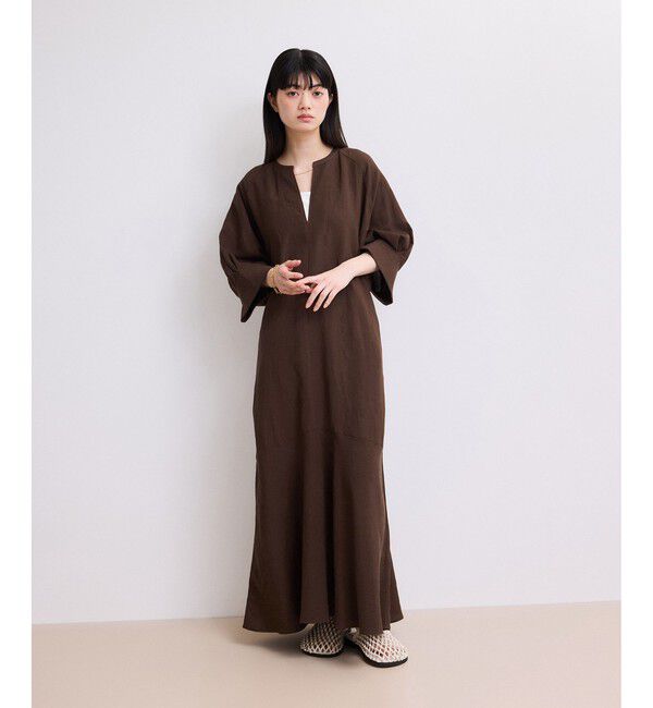ADAM ET ROPE'「【WEB限定】リネンボリュームスリーブワンピース」|ワンピース|