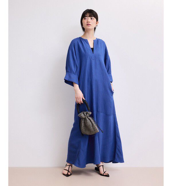 ADAM ET ROPE'「【WEB限定】リネンボリュームスリーブワンピース」|ワンピース|