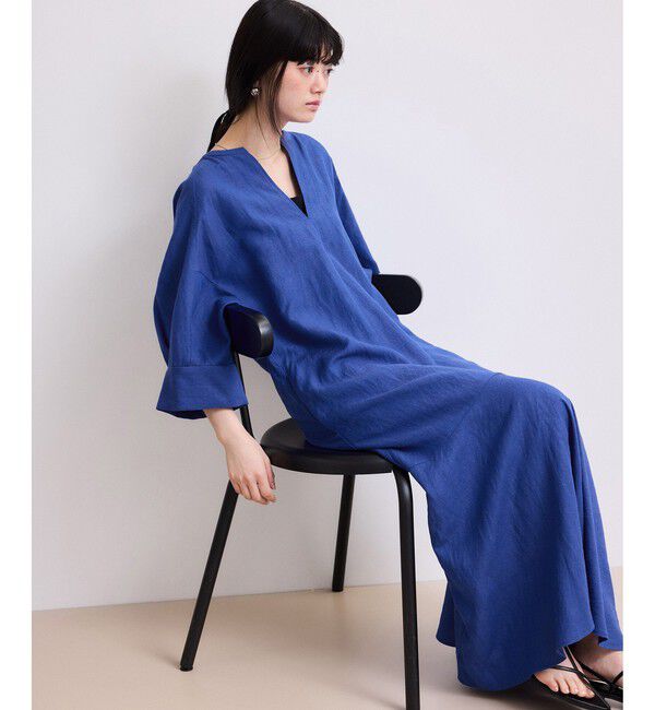 ADAM ET ROPE'「【WEB限定】リネンボリュームスリーブワンピース」|ワンピース|