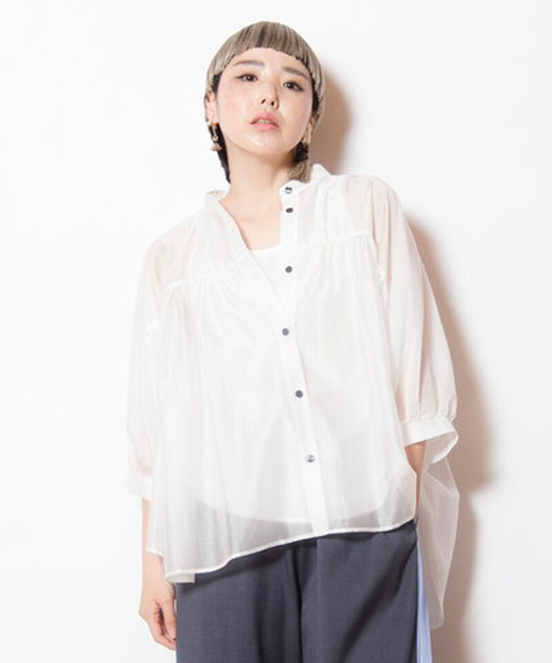  「シアードルマンギャザーブラウス」|シャツ・ブラウス|WHITE