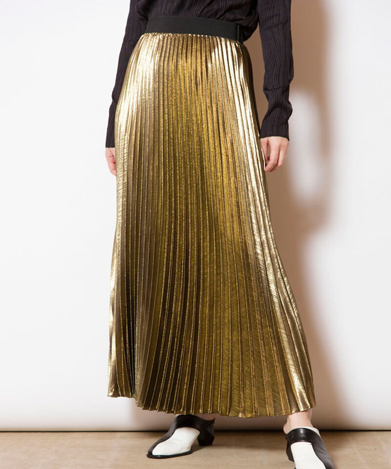  「フォイルコーティングプリーツスカート」|スカート|BRONZE