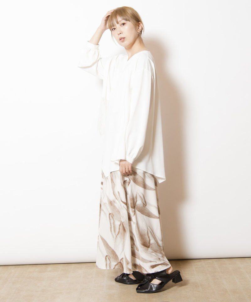  「アシンメトリーレース切替ブラウス」|シャツ・ブラウス|