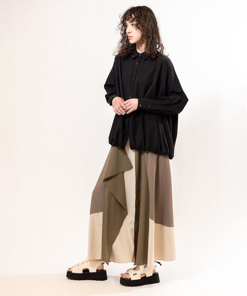  「配色切替フレアースカート」|スカート|