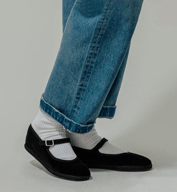  「drogheria Crivellini | ベルベット ストラップシューズ WOMEN」|その他|BLACK