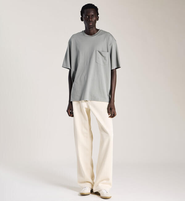 handvaerk「handvaerk | 60/2 クルーネックビッグポケットTシャツ SOLID MEN」|Tシャツ・カットソー|