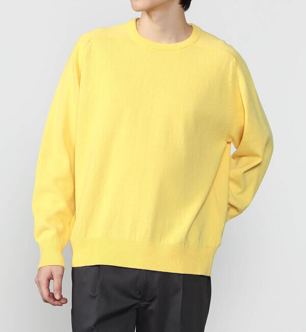 Morris & Sons「MORRIS & SONS | コットン サドルショルダーニット MEN」|ニット・セーター|YELLOW