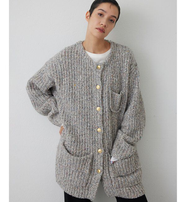 THE PAUSE「【THE PAUSE】ニットボタンジャケット」|その他|グレー