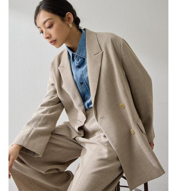  「リネンライクダブルテーラードジャケット」|テーラードジャケット|