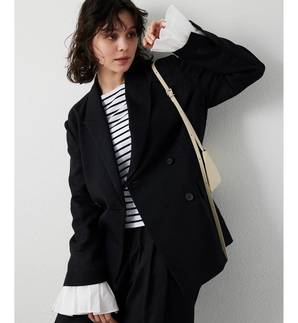  「リネンライクダブルテーラードジャケット」|テーラードジャケット|