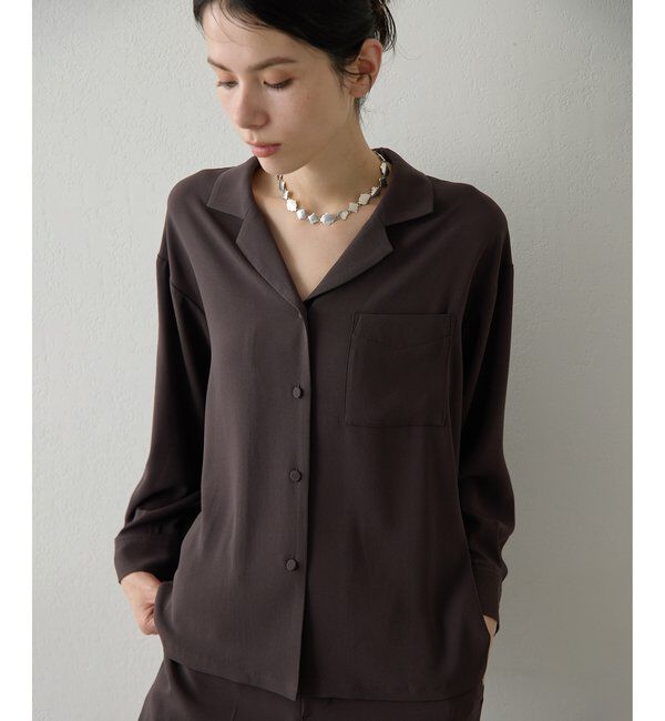  「トリアセブラウス」|シャツ・ブラウス|ブラウン