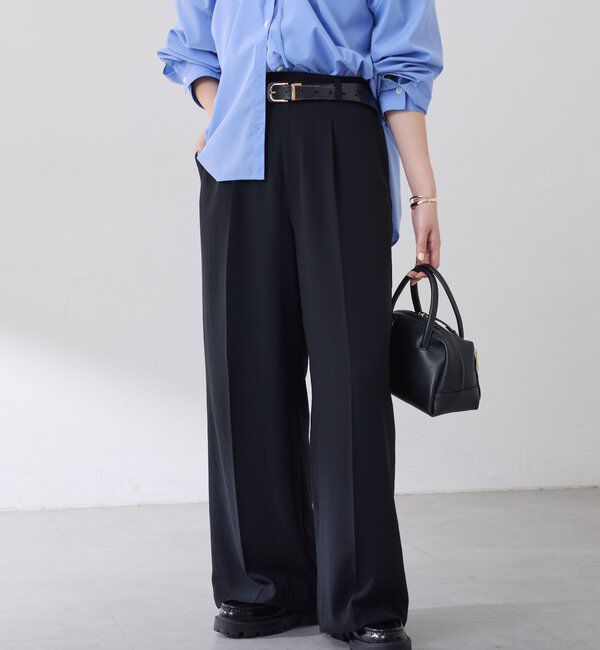  「ジャージワイドパンツ」|チノ|ブラック