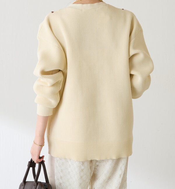  「コード刺繍深Vニット」|ニット・セーター|