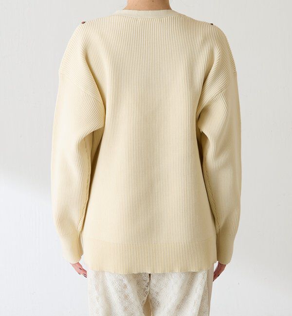  「コード刺繍深Vニット」|ニット・セーター|