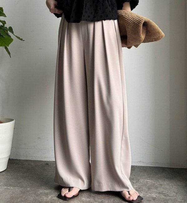  「【累計販売数3万枚突破/21色4サイズ展開！】タックワイドパンツ」|チノ|