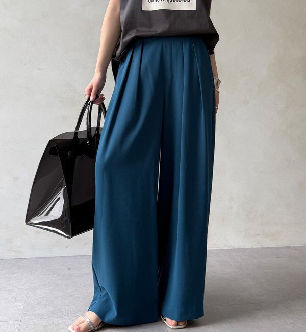  「【累計販売数3万枚突破/21色4サイズ展開！】タックワイドパンツ」|チノ|