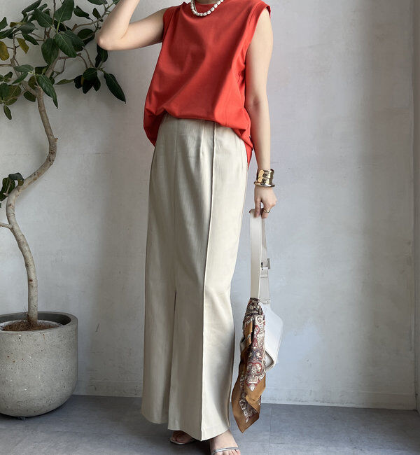  「【一部WEB限定カラー】リヨセルデニムボックスピンタックスカート」|スカート|