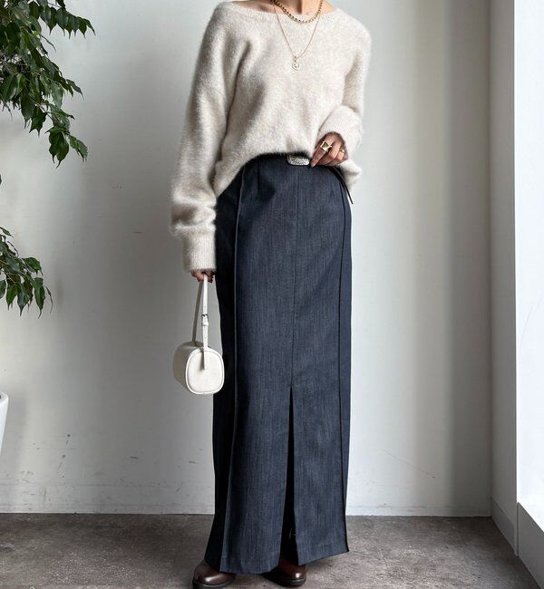  「【一部WEB限定カラー】リヨセルデニムボックスピンタックスカート」|スカート|