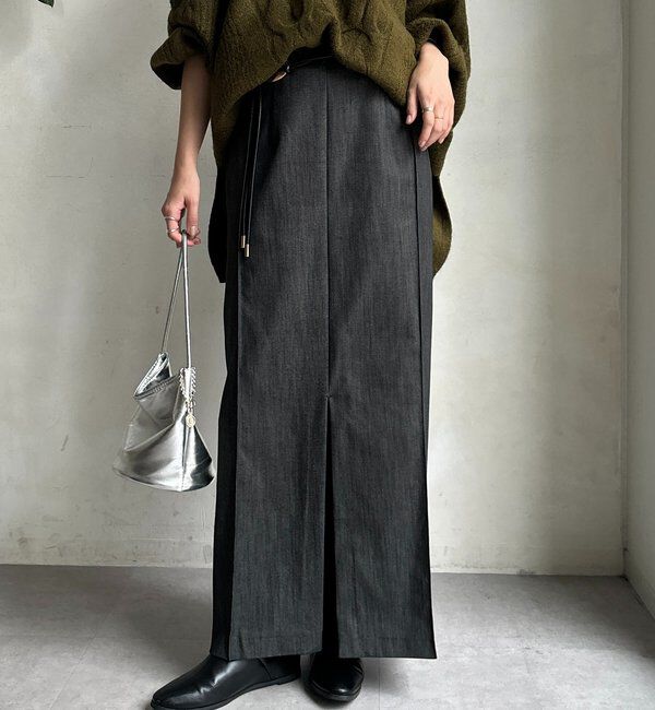  「【一部WEB限定カラー】リヨセルデニムボックスピンタックスカート」|スカート|