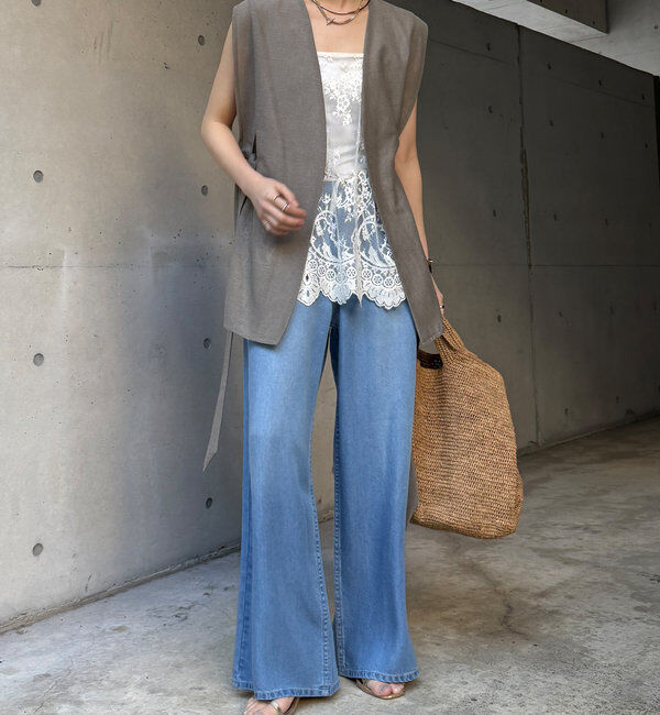  「【新色追加】スカラレースキャミ」|シャツ・ブラウス|