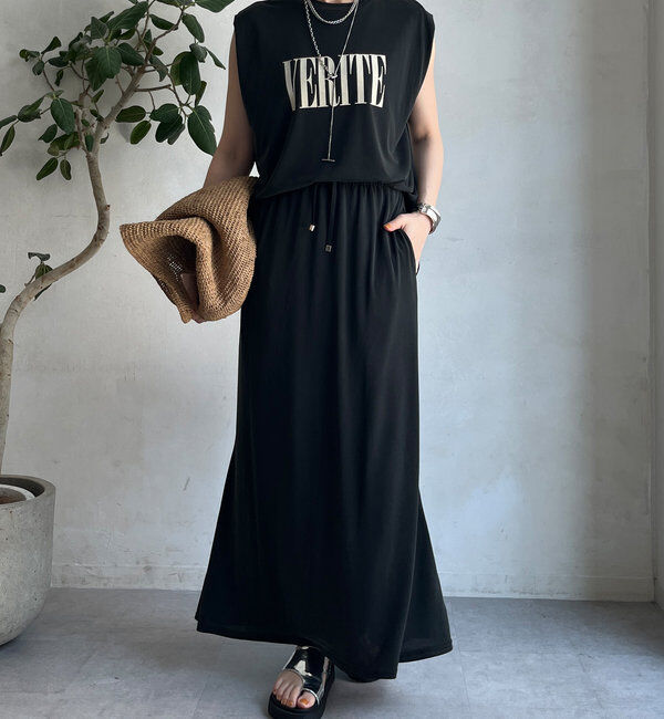  「【セットアップ可】ソフトロングスカート」|スカート|