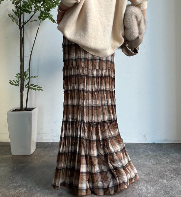  「チェックワッシャースカート」|スカート|