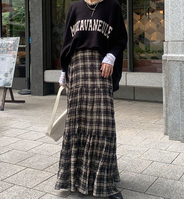  「チェックワッシャースカート」|スカート|