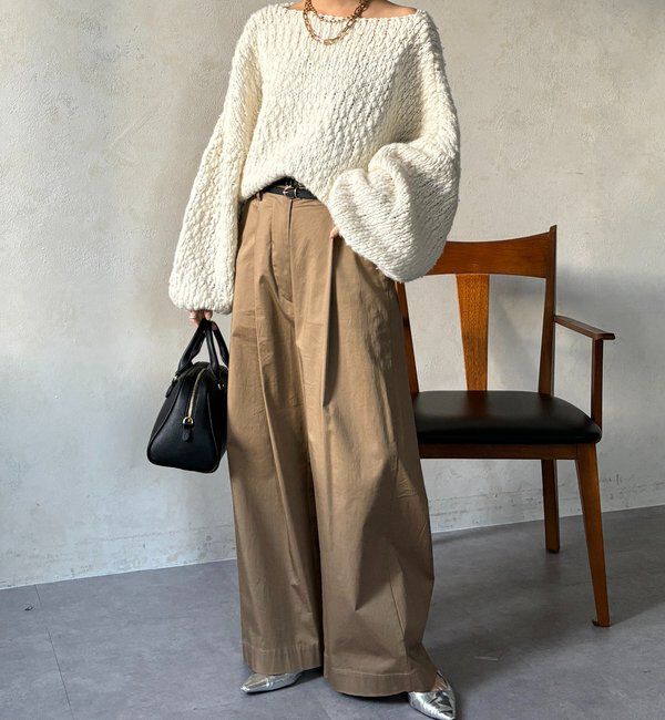  「ストレッチサテンバレルパンツ」|チノ|