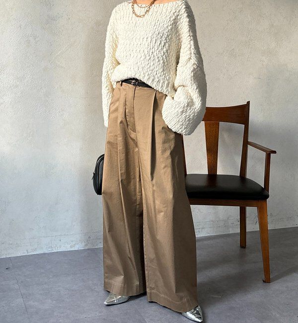  「ストレッチサテンバレルパンツ」|チノ|