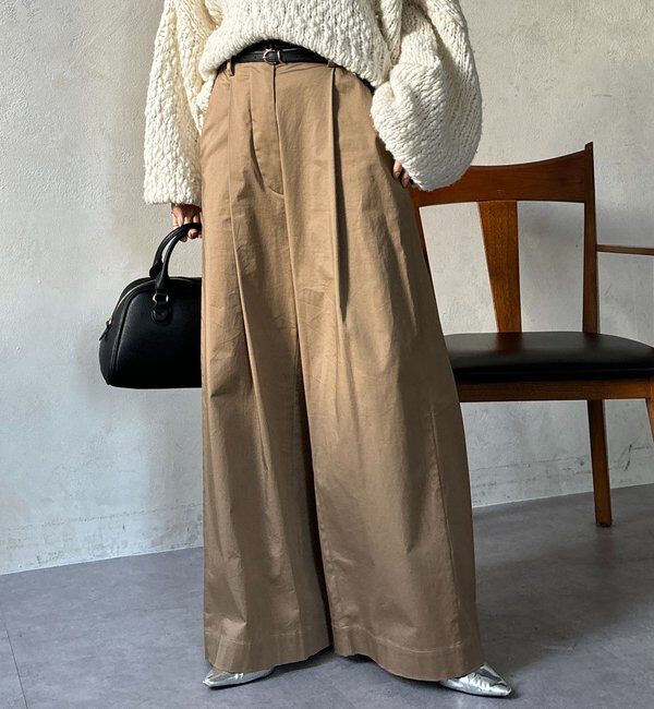  「ストレッチサテンバレルパンツ」|チノ|