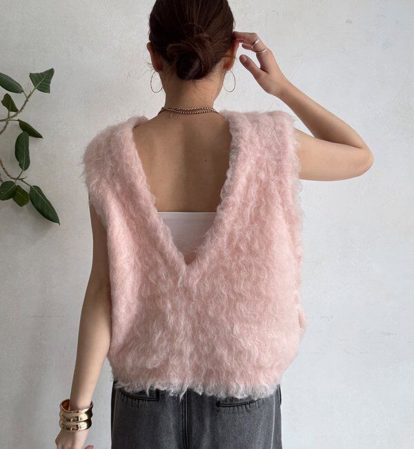  「【REI企画カラーあり】【前後2WAY】シャギーニットベスト」|ニット・セーター|