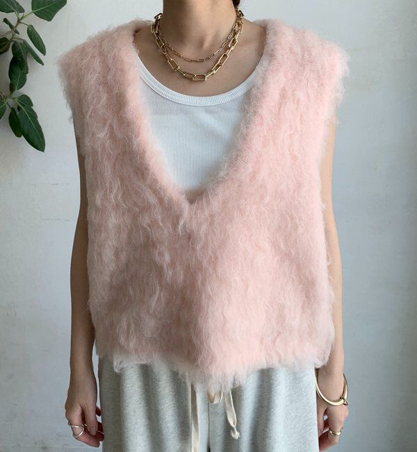  「【REI企画カラーあり】【前後2WAY】シャギーニットベスト」|ニット・セーター|