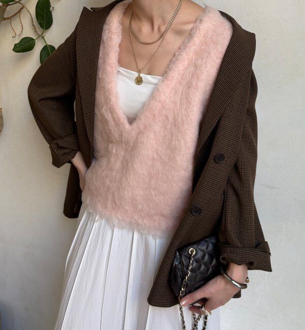  「【REI企画カラーあり】【前後2WAY】シャギーニットベスト」|ニット・セーター|